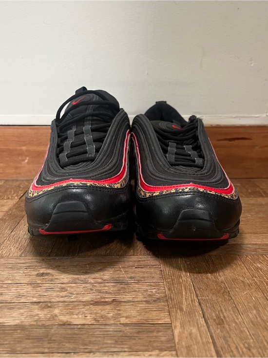 Nike Shoes - Nike Black with Red and Leopard Accent Air Max 97